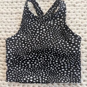 Beyond Yoga Black and White Star Crop Sportsbra